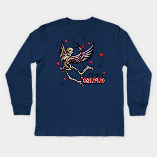 Not-Today Cupid Skeleton Anti Valentine_s Day Kids Long Sleeve T-Shirt